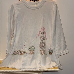 White Kids Top with Floral Design